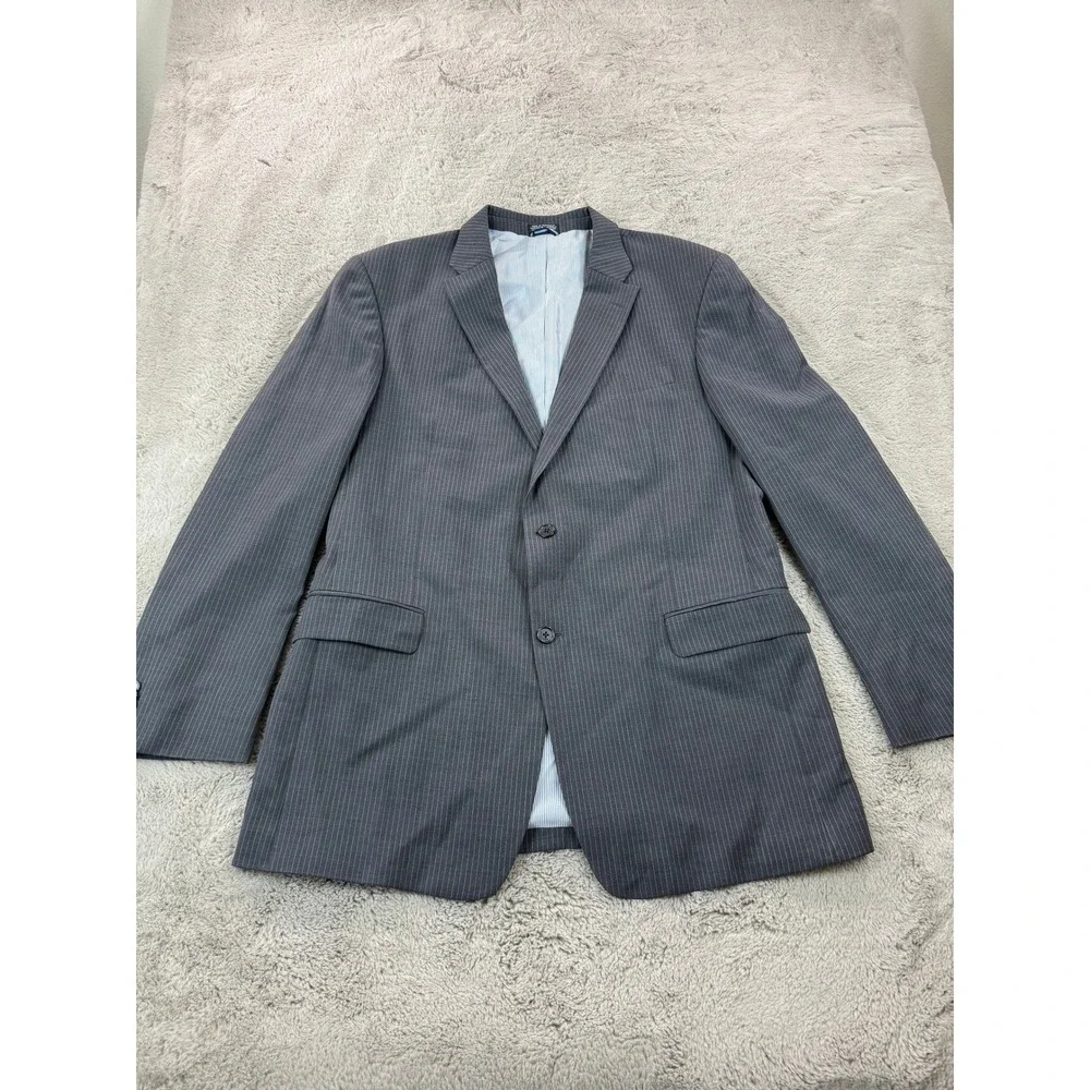 Tommy Hilfiger Men's Gray Pinstripe Wool Blazer Jacket‎ Size L46